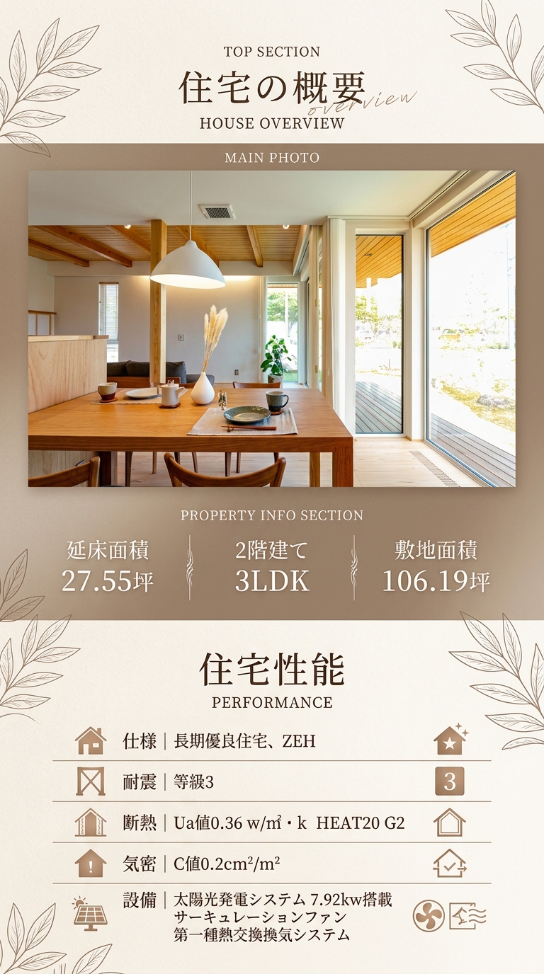 住宅の概要 表紙